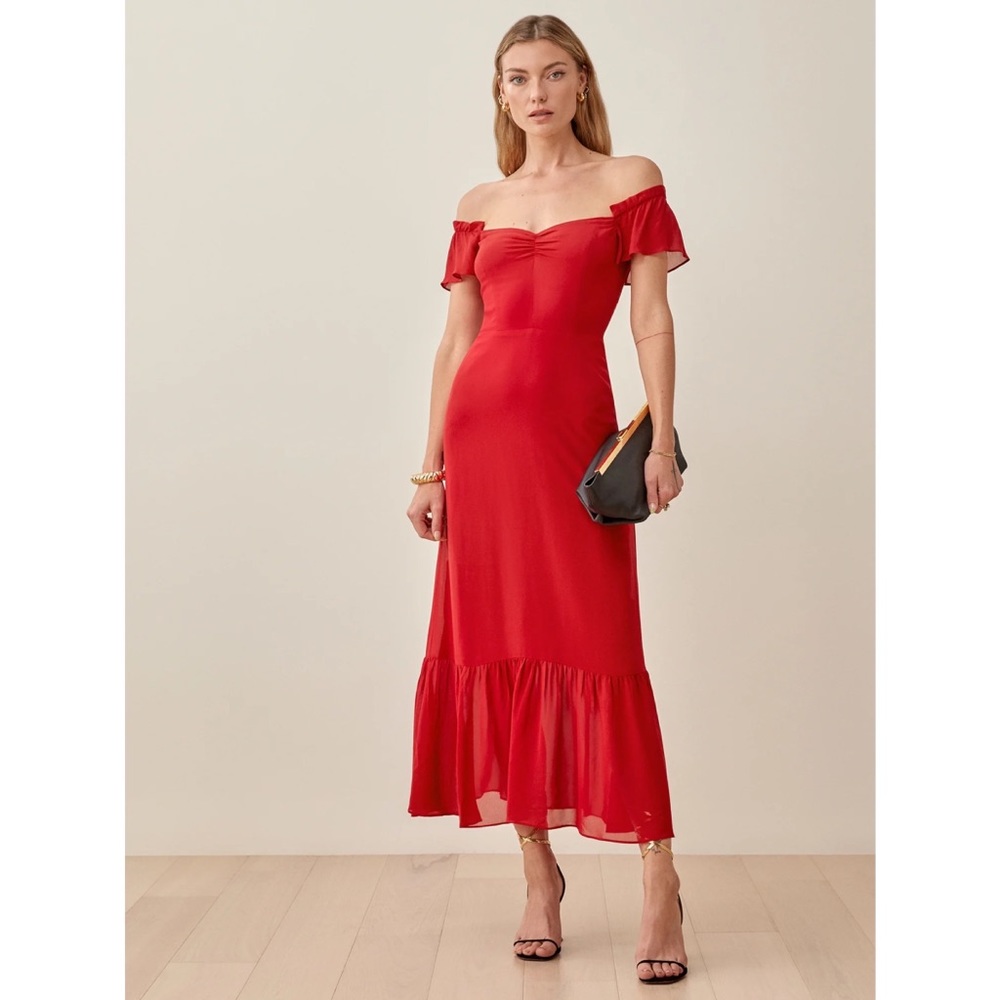 NWT Reformation Butterfly Dress in Cherry